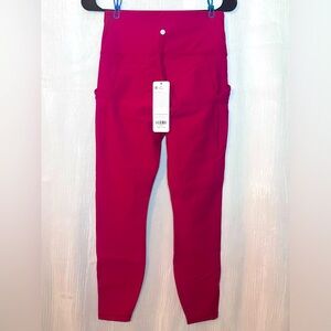 Crz Yoga Fleece lined leggings MEDIUM 8/10 NWT womens magenta yoga